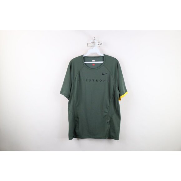 Vintage Nike Livestrong Mens Medium Lance Armstrong Knit Reflective T-Shirt - Picture 1 of 16